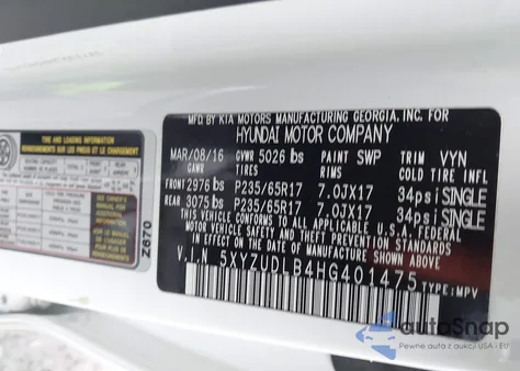 2017 Hyundai Santa Fe Sport 2.4L из США, поврежденный, VIN 5XYZUDLB4HG401475